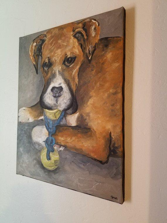F&S Gift Store Free Shipping | Custom Pet Portrait, Oil Paintings on Canvas, Original Artwork, Painting From Photo on Stretched Canvas