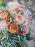 F&S Gift Store Wedding bouquet painting original art Custom Bridal Bouquet Painting on canvas Anniversary gift Romantic memory Flowers portrait floral