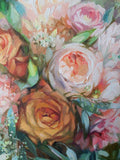 F&S Gift Store Wedding bouquet painting original art Custom Bridal Bouquet Painting on canvas Anniversary gift Romantic memory Flowers portrait floral