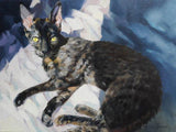 F&S Gift Store Custom cat yellow eyes portrait oil painting canvas art original Custom pet cat portrait illustration to order Birthday cat lover gift