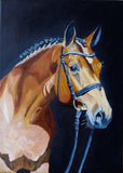 F&S Gift Store Portrait of a Horse oil handmade, Oil Portrait,Horse painting, , animal portrait, handmade,custom, pet painting, fine art, oil on canvas