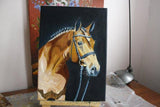 F&S Gift Store Portrait of a Horse oil handmade, Oil Portrait,Horse painting, , animal portrait, handmade,custom, pet painting, fine art, oil on canvas