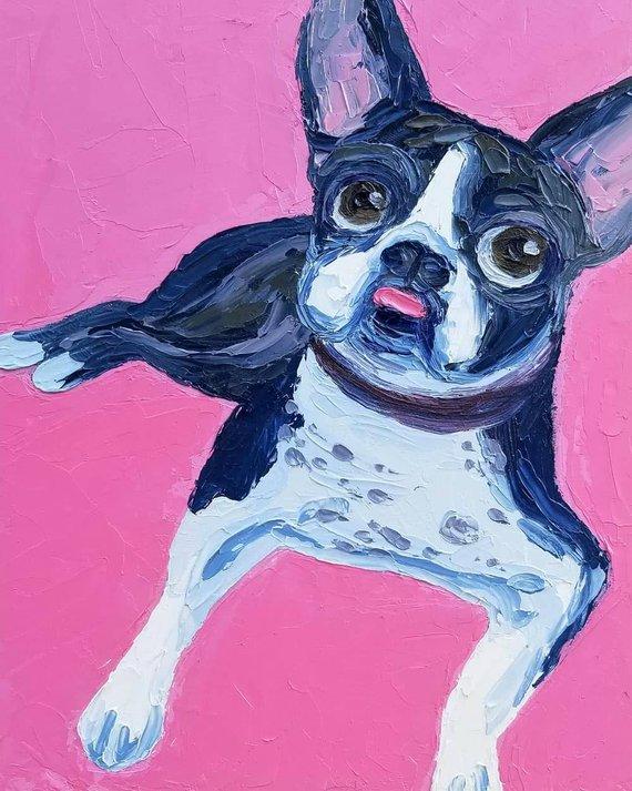 F&S Gift Store Holiday Pre-Order Sale! Awkward Pet Portrait Painting Commission- Custom Pet Portrait - Impressionist Style - Impasto - Oil Painting