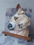 F&S Gift Store Custom pet portrait Beige dog painting original art Personalized gift dog lovers Dog portrait Small picture canvas painting doggy artwork
