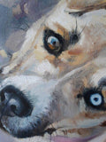 F&S Gift Store Custom pet portrait Beige dog painting original art Personalized gift dog lovers Dog portrait Small picture canvas painting doggy artwork