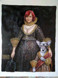 F&S Gift Store Hand Painted Custom Dog Cat Portrait Oil Painting, Paint from Digital Image , Commission Pet Art in Victorian Clothes Military Uniform