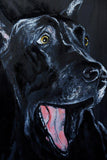 F&S Gift Store Pet Portrait Dog Animal Original Oil Painting Custorm Pet Painting From Photo On Canvas Dog Lover Gift Pet Art Black and White 25.6*19.7 in