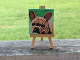 F&S Gift Store Custom Pet Portrait Painting on Miniature Canvas - Art Magnet