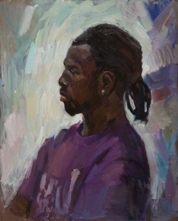 F&S Gift Store Portrait to order one person on photo for birthday Valentines day gift holiday original oil on canvas by artist Avdeev Sergey Russia Siberia