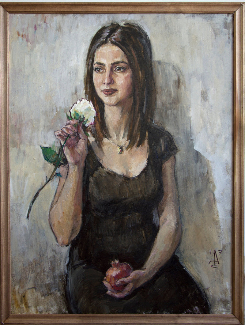 F&S Gift Store Portrait to order one person on photo for birthday Valentines day gift holiday original oil on canvas by artist Avdeev Sergey Russia Siberia