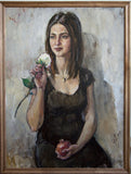 F&S Gift Store Portrait to order one person on photo for birthday Valentines day gift holiday original oil on canvas by artist Avdeev Sergey Russia Siberia