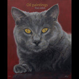 F&S Gift Store Custom cat painting, Cat Portrait, Cat Painting - oil painting on canvas. 50% DEPOSIT. Handmade Custom pet portrait.