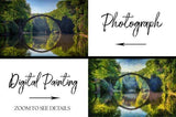 F&S Gift Store Custom Landscape Portrait from your photo, Fine Art Digital painting, scenery, watercolor style, housewarming, garden painting personalized