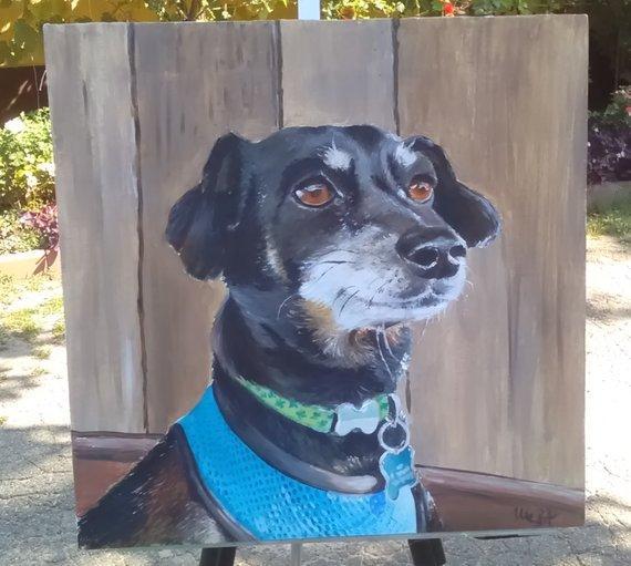 F&S Gift Store Oil Painting Custom pet portrait Painting from photo Custom Pet Painting From your Photo Portrait Canvas art Hand painted Painting of dog