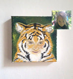 F&S Gift Store Motto portrait painting tiger, fairy, bee, princess, prince, pirate acrylic after classic photo template