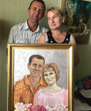 F&S Gift Store Parents oil portrait on canvas Anniversary gift Made to order Custom portrait Gift Art portrait Gift for mother and father Custom painting