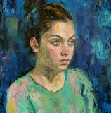 F&S Gift Store Portrait painting, Custom abstract wall art, hand painted in vibrant, bright colors