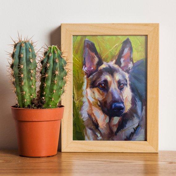 F&S Gift Store Dog oil portrait, Pet oil painting, Custom Dog Oil Painting, Custom Pet Portrait, Pet memorial, Custom oil painting, Animal Painting