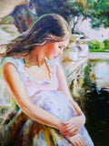 F&S Gift Store Female portrait, Custom oil portrait, Portrait from photo, Oil painting, In the garden painting, Tenderness painting, Beautiful painting