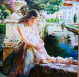 F&S Gift Store Female portrait, Custom oil portrait, Portrait from photo, Oil painting, In the garden painting, Tenderness painting, Beautiful painting