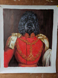 F&S Gift Store Hand Painted Custom Dog Cat Portrait Oil Painting, Paint from Digital Image , Commission Pet Art in Victorian Clothes Military Uniform
