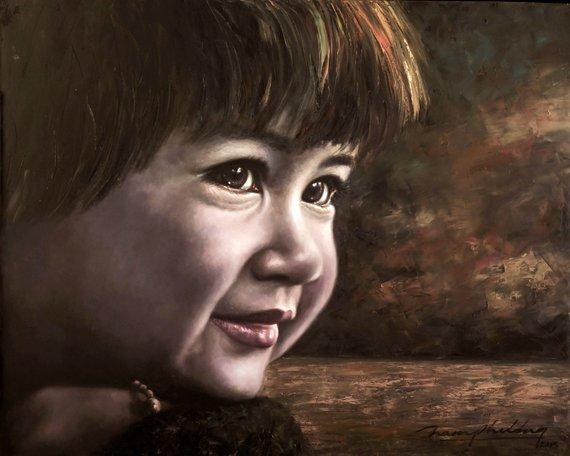 F&S Gift Store Custom children portrait| Custom oil portrait|Portrait from photo|Children oil portrait|Portrait oil painting|oil painting|personalized gift
