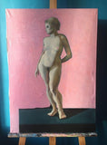 F&S Gift Store Oil painting from life on canvas, model pink art nature naked original custom famous portrait contemporary abstract fashion interior decor