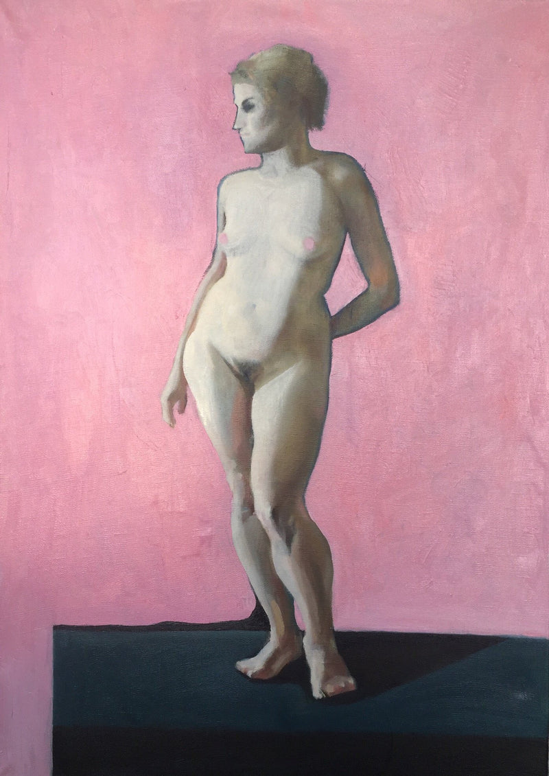 F&S Gift Store Oil painting from life on canvas, model pink art nature naked original custom famous portrait contemporary abstract fashion interior decor