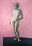 F&S Gift Store Oil painting from life on canvas, model pink art nature naked original custom famous portrait contemporary abstract fashion interior decor