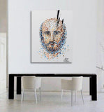 F&S Gift Store Custom Portrait 40" original handmade oil painting on canvas by Koby Feldmos