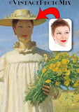 F&S Gift Store You as iconic BEAUTY on classic famous oil painting * Custom-made surprising gift on ANY occasion * Lady with flowers Personalized portrait