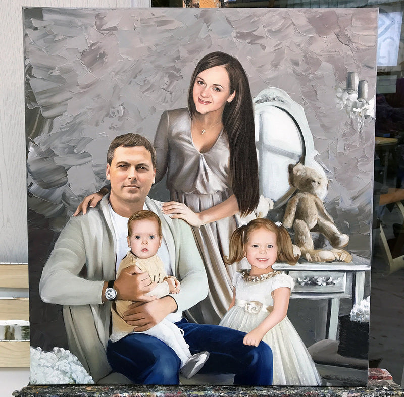 F&S Gift Store Family portrait,Family custom art,Photo art canvas ,Canvas custom print,Painting on canvas from photo,Custom art,Portrait painting