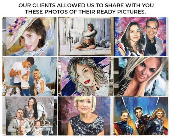 Personalized Oil Painting From Photos, handcraft art on Canvas-Show Case SID100859-12
