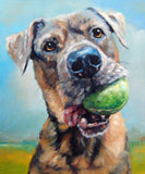 F&S Gift Store PlayfulPooch, custom Pet Portrait Oil Painting by puci, 10x12"