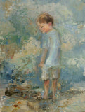 F&S Gift Store Beach Child Portrait, Child at the beach, Custom Portrait, Painting Back View, Birthday Gift, Paint my photo, Christmas Gift, gift for her,