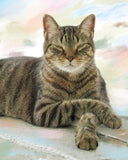 F&S Gift Store Custom cat portrait, realistic pet art, lifelike, hand painted, digital pet painting, on paper, from your photo, cat art, memorial portrait