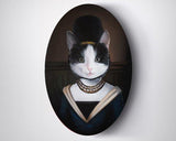 F&S Gift Store Custom Pet Portrait in Suit on Oval Canvas | Gothic Home Decor, Christmas Gift, Animal painting