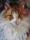 F&S Gift Store Custom pet portrait Custom cat portrait oil painting canvas art original Fluffy beige cat lover gift Birthday Custom illustration to order