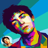 F&S Gift Store Custom Pop Art Oil Painting Your Photo to WPAP Pop Art Portrait