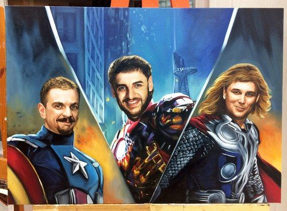 F&S Gift Store Canvas portrait painting,Portrait painting,Custom portrait marvel,Superhero portrait,Custom portrait superhero,Photo painting,Custom art