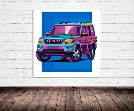 F&S Gift Store Custom Car Pop Art Oil Painting Your Favorite Car to WPAP Pop Art Portrait