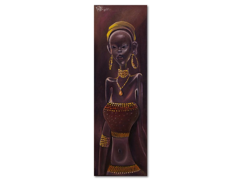 F&S Gift Store Original oil painting of a Princess Ndidi, Original canvas art, Oil painting of a girl, Custom oil paintingt, Africa princess oil art