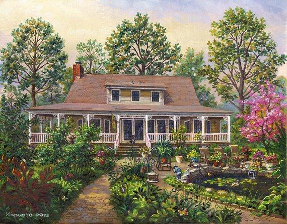 F&S Gift Store House portrait, custom painting, original oil painting, painting from photo, anniversary gift, custom house painting, personalized painting