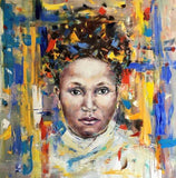 F&S Gift Store Women portrait custom Female painting oil Customized painting Pop art portrait oil Memory painting portrait on canvas Colorful portrait oil