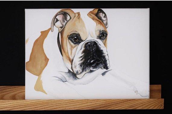 F&S Gift Store Custom pet painting, custom dog painting, custom dog portrait, custom pet portrait, dog art, custom dog oil painting