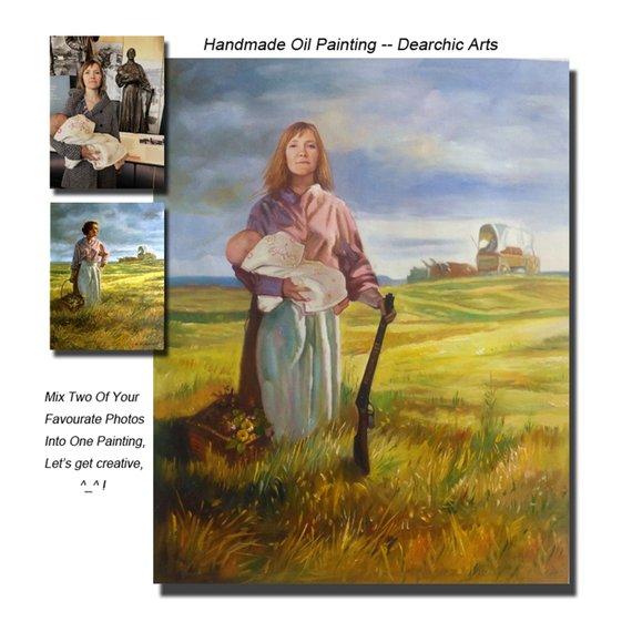 F&S Gift Store Custom portrait oil painting ,Hand painted painting on canvas ,Original oil painting