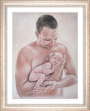 F&S Gift Store Customer specific, portrait, father with Child, baby, Custom, Love, painting, portrait according to your personal photo template, by photo