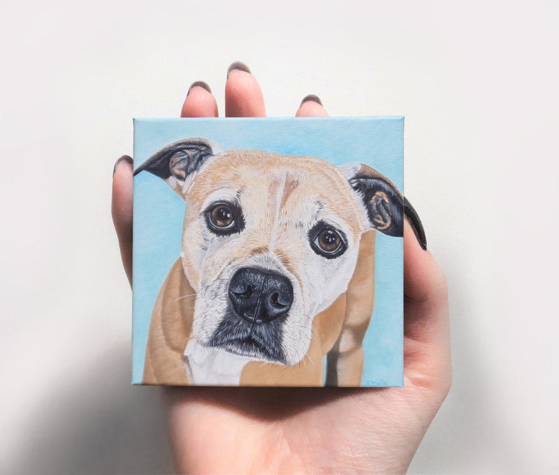 F&S Gift Store Miniature painting, Boston terrier art, Mini desk decor, Pet lovers gift, Original art, Custom portrait, Custom pet portrait, Unique gift
