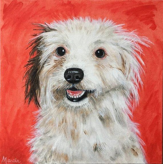 F&S Gift Store Pet Portrait "Scruffy" Original Oil or Custom 10x10 Dog painting sample, dog art, pet memorial painting, dog oil painting, pet art, realism