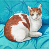 F&S Gift Store Pet Portrait "Eugene" Original Oil Custom Pet Painting Sample 12x12 cat portrait, cat art, pet memorial painting, cat painting, Realism